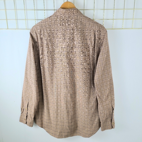 Polo Ralph Lauren Brown Tan Plaid Button-Down Cotton Shirt - Picture 3 of 9